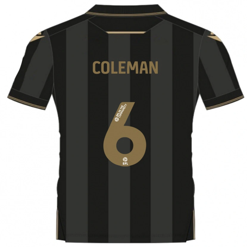 Danxen Criança Camisola Ethan Coleman #6 Preto Dourado Alternativa 2025/26 Camisa