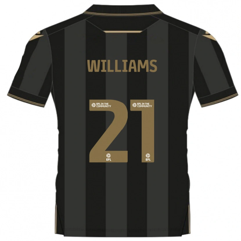 Danxen Criança Camisola Euan Williams #21 Preto Dourado Alternativa 2025/26 Camisa