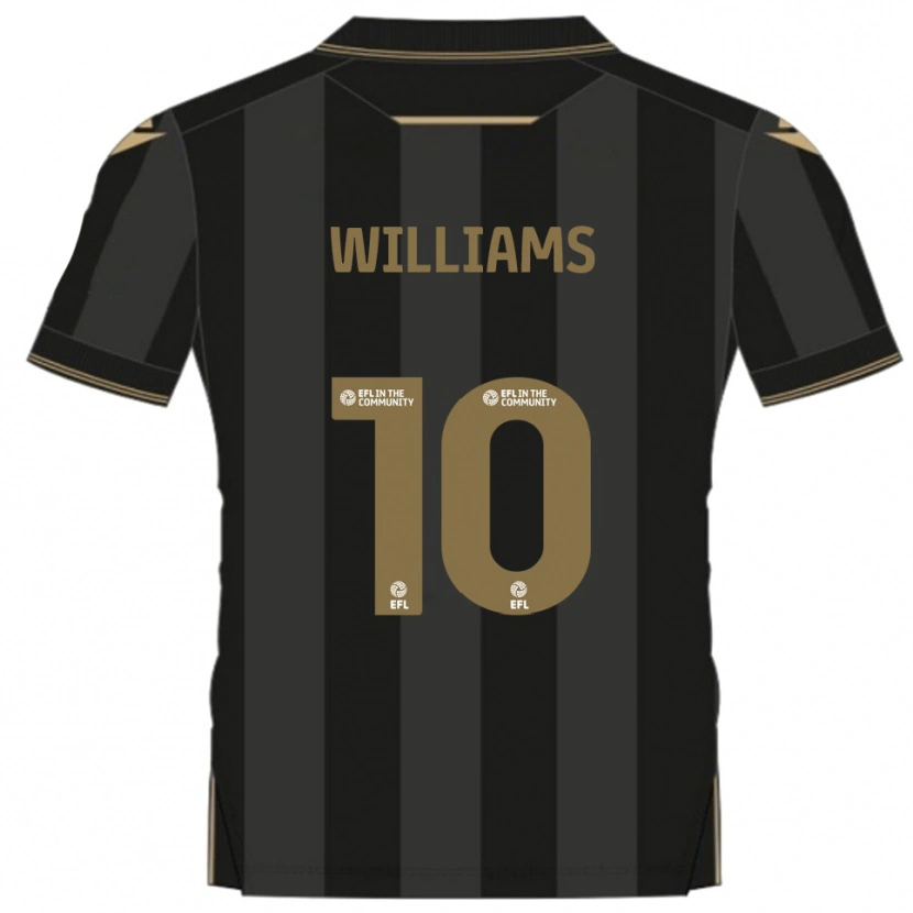 Danxen Criança Camisola Jonny Williams #10 Preto Dourado Alternativa 2025/26 Camisa