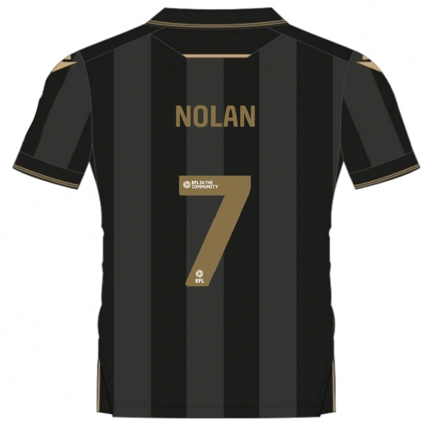 Danxen Criança Camisola Jack Nolan #7 Preto Dourado Alternativa 2025/26 Camisa