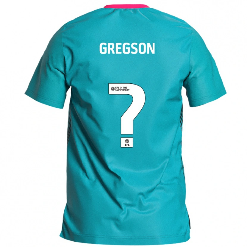 Danxen Criança Camisola Alyx Gregson #0 Azul Celeste Rosa Alternativa 2025/26 Camisa