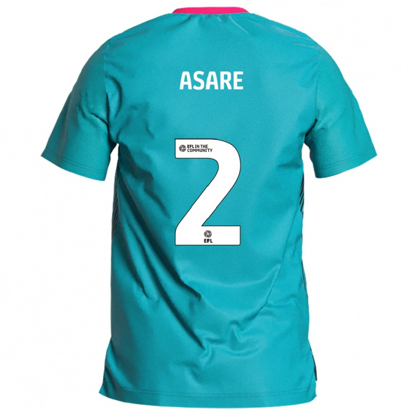Danxen Criança Camisola Zico Asare #2 Azul Celeste Rosa Alternativa 2025/26 Camisa