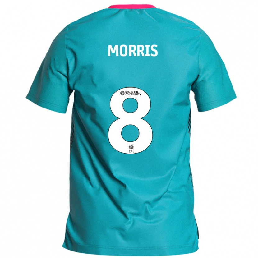 Danxen Criança Camisola Bryn Morris #8 Azul Celeste Rosa Alternativa 2025/26 Camisa