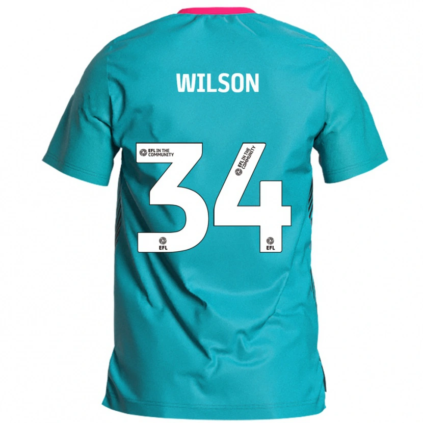 Danxen Criança Camisola Robbie Wilson #34 Azul Celeste Rosa Alternativa 2025/26 Camisa
