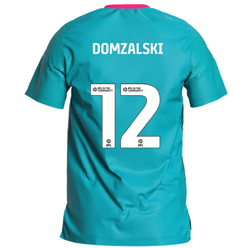 Danxen Criança Camisola Ollie Domzalski #12 Azul Celeste Rosa Alternativa 2025/26 Camisa