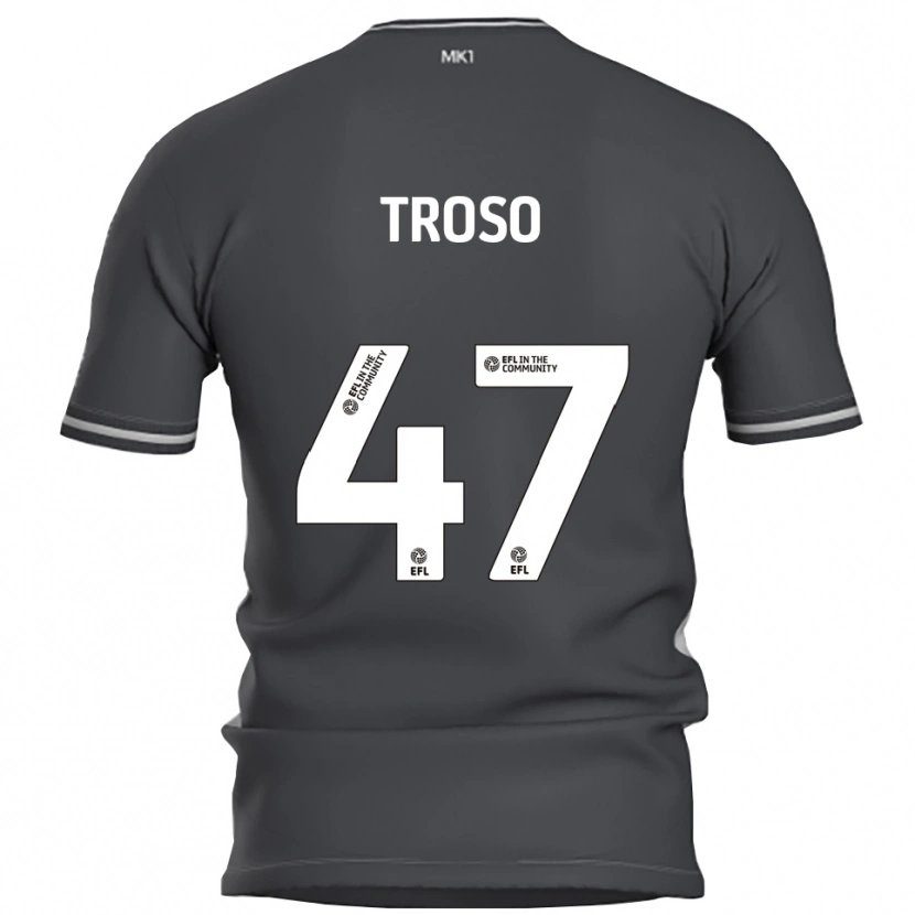 Danxen Criança Camisola Simone Troso #47 Cinza Prata Alternativa 2025/26 Camisa