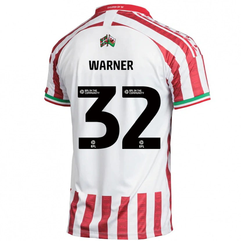 Danxen Criança Camisola Jaden Warner #32 Vermelho Branco Alternativa 2025/26 Camisa