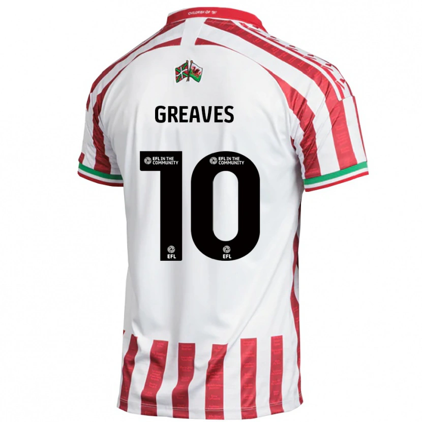 Danxen Criança Camisola Oliver Greaves #10 Vermelho Branco Alternativa 2025/26 Camisa