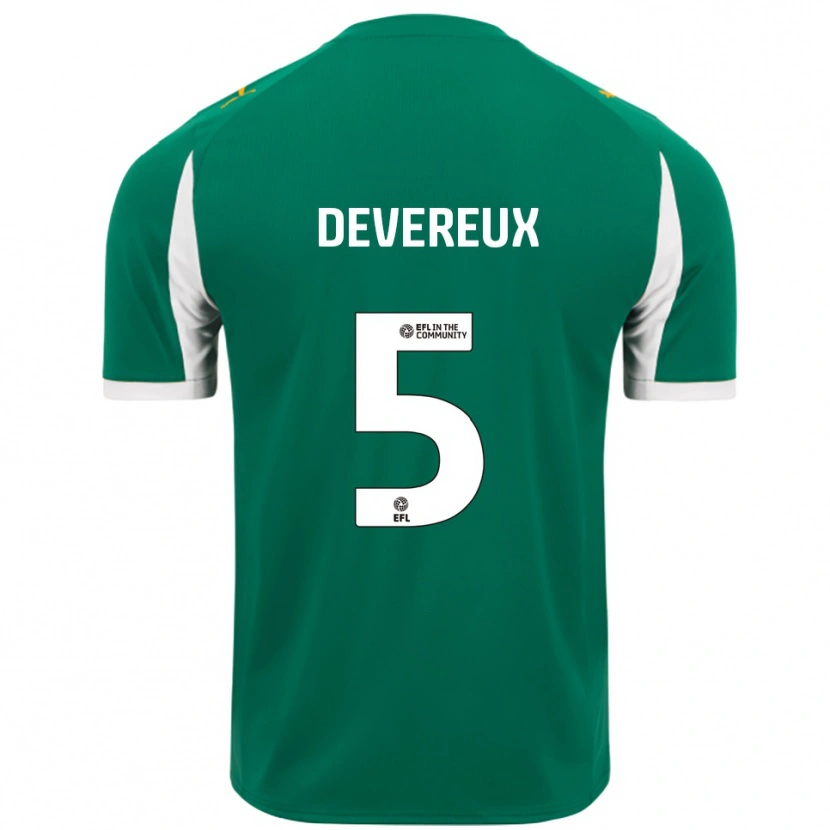 Danxen Criança Camisola Frankie Devereux #5 Verde Branco Alternativa 2025/26 Camisa