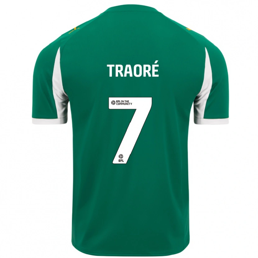 Danxen Criança Camisola Maï Traoré #7 Verde Branco Alternativa 2025/26 Camisa