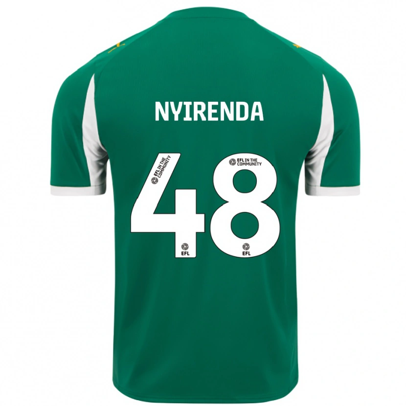 Danxen Criança Camisola Themba Nyirenda #48 Verde Branco Alternativa 2025/26 Camisa