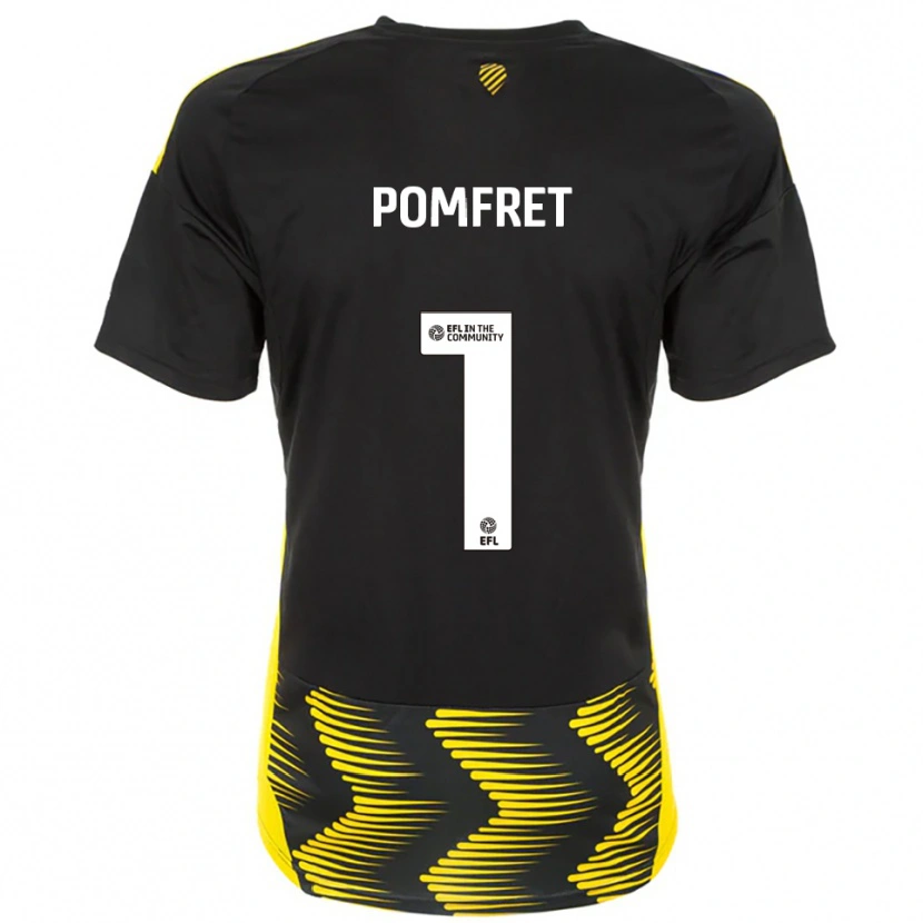 Danxen Criança Camisola Grace Pomfret #1 Preto Amarelo Alternativa 2025/26 Camisa