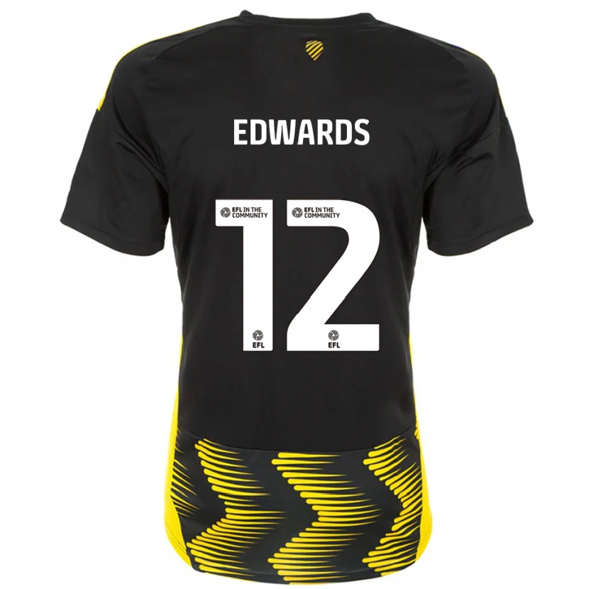 Danxen Criança Camisola Tom Edwards #12 Preto Amarelo Alternativa 2025/26 Camisa