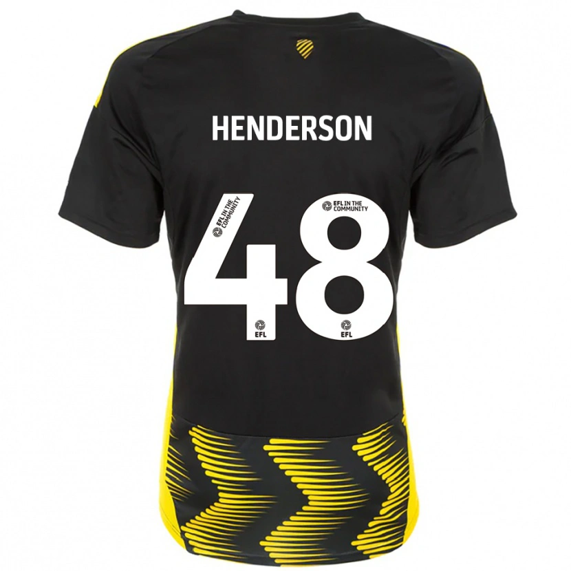 Danxen Criança Camisola Alfie Henderson #48 Preto Amarelo Alternativa 2025/26 Camisa