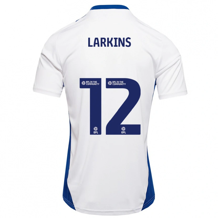 Danxen Criança Camisola Kian Larkins #12 Branco Azul Alternativa 2025/26 Camisa