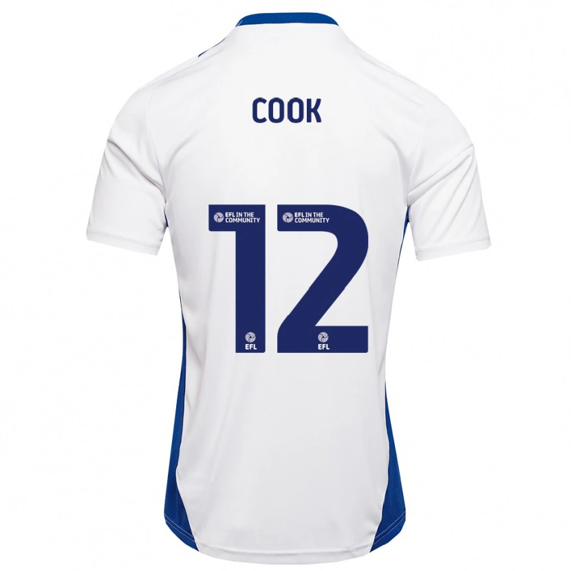 Danxen Criança Camisola Izzy Cook #12 Branco Azul Alternativa 2025/26 Camisa