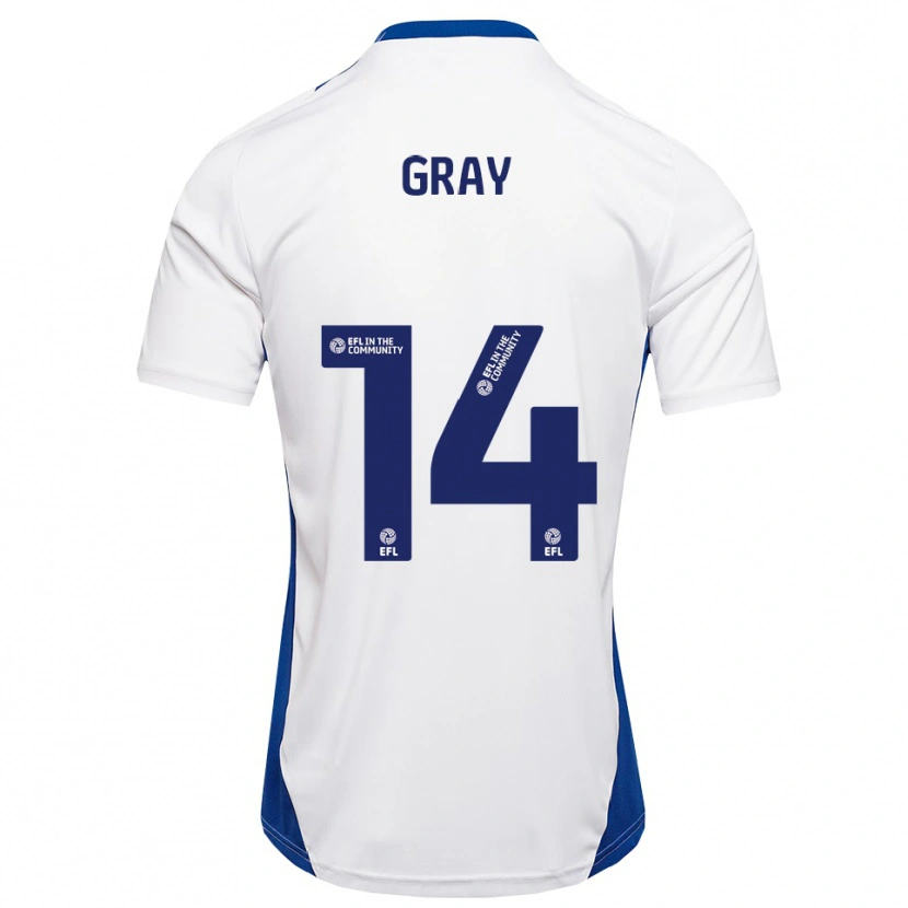 Danxen Criança Camisola Harry Gray #14 Branco Azul Alternativa 2025/26 Camisa