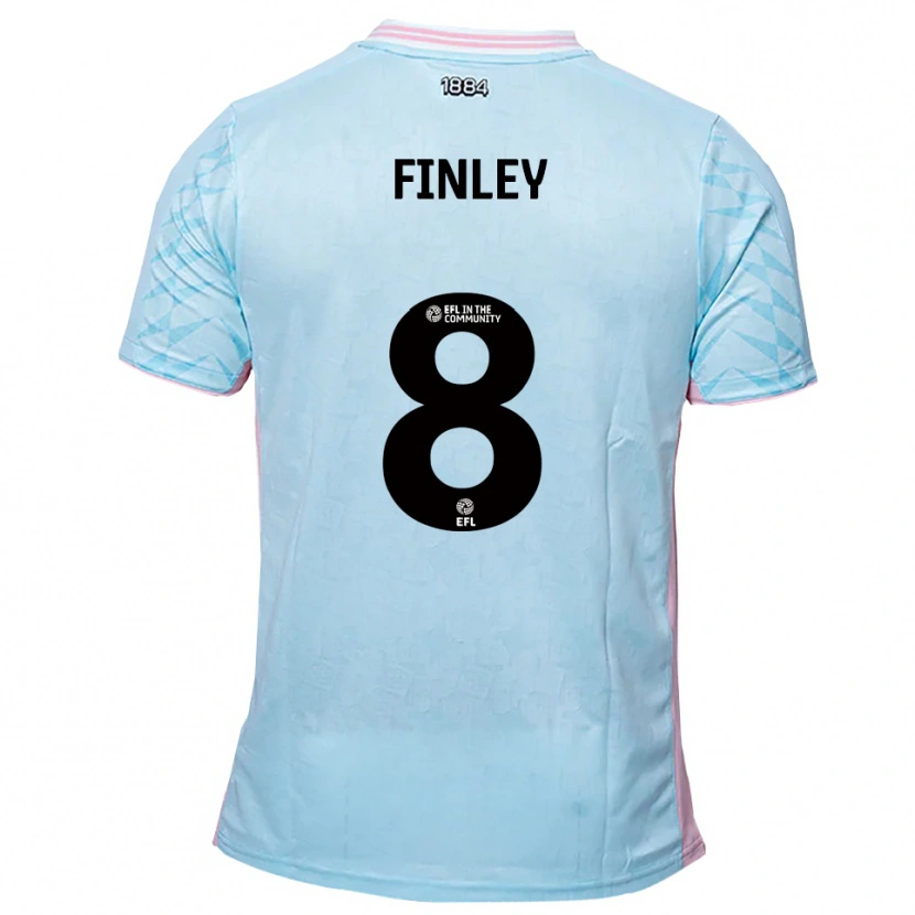 Danxen Criança Camisola Sam Finley #8 Azul Celeste Rosa Alternativa 2025/26 Camisa