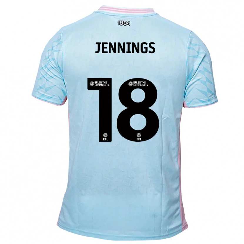 Danxen Criança Camisola Connor Jennings #18 Azul Celeste Rosa Alternativa 2025/26 Camisa