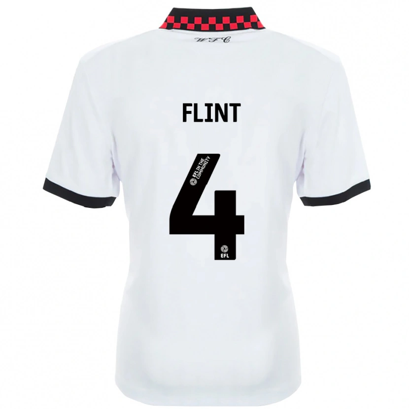 Danxen Criança Camisola Aden Flint #4 Branco Preto Alternativa 2025/26 Camisa