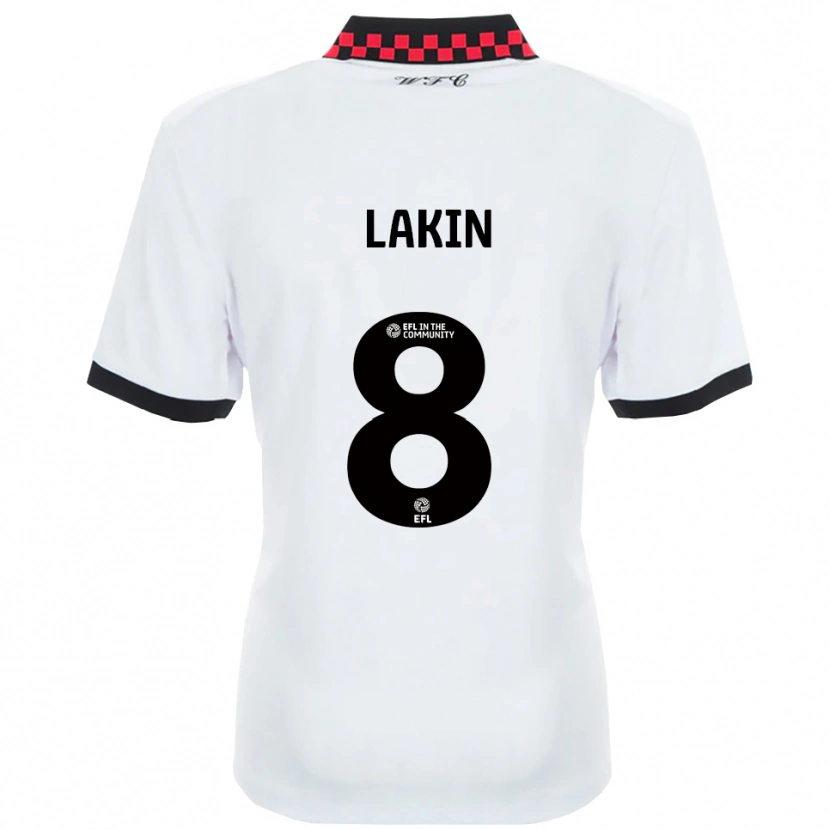 Danxen Criança Camisola Charlie Lakin #8 Branco Preto Alternativa 2025/26 Camisa