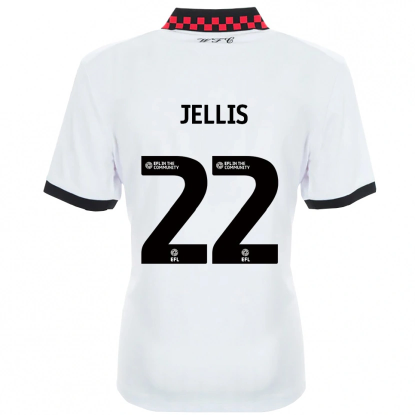 Danxen Criança Camisola Jamie Jellis #22 Branco Preto Alternativa 2025/26 Camisa