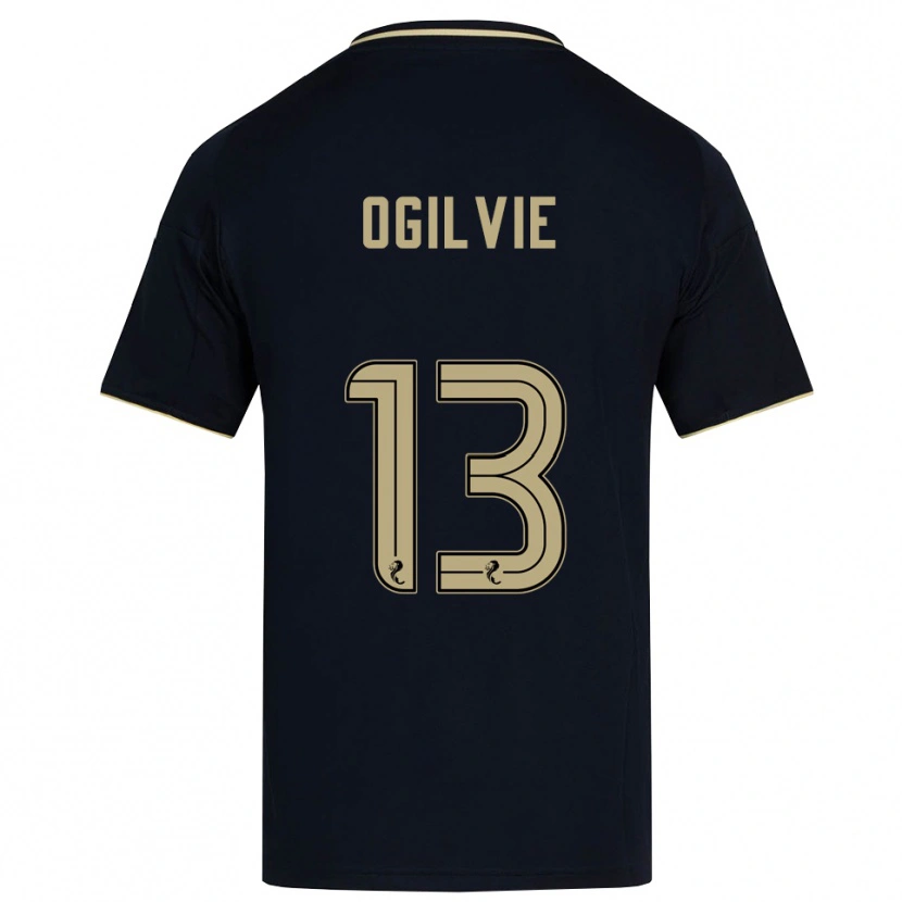 Danxen Criança Camisola Francesca Ogilvie #13 Azul Marinho Dourado Alternativa 2025/26 Camisa