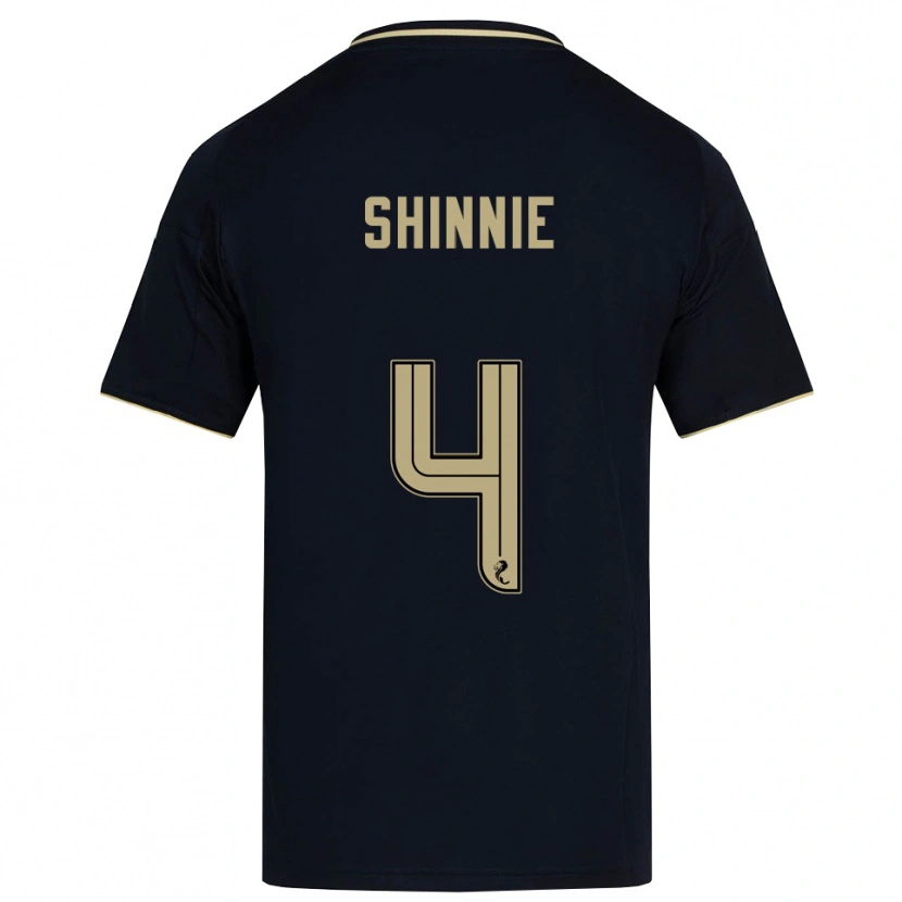Danxen Criança Camisola Graeme Shinnie #4 Azul Marinho Dourado Alternativa 2025/26 Camisa