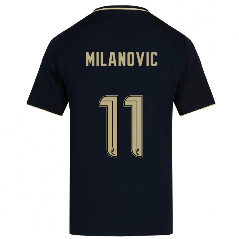 Danxen Criança Camisola Nicolas Milanovic #11 Azul Marinho Dourado Alternativa 2025/26 Camisa