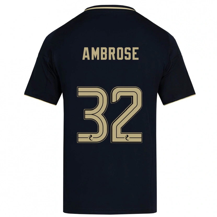Danxen Criança Camisola Peter Ambrose #32 Azul Marinho Dourado Alternativa 2025/26 Camisa