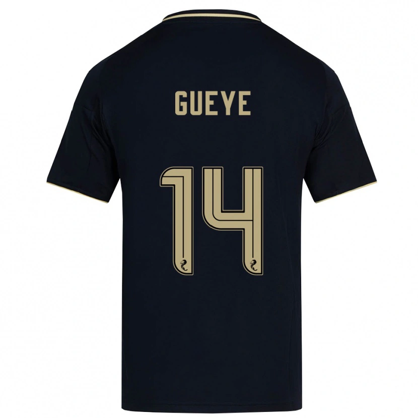 Danxen Criança Camisola Pape Habib Gueye #14 Azul Marinho Dourado Alternativa 2025/26 Camisa