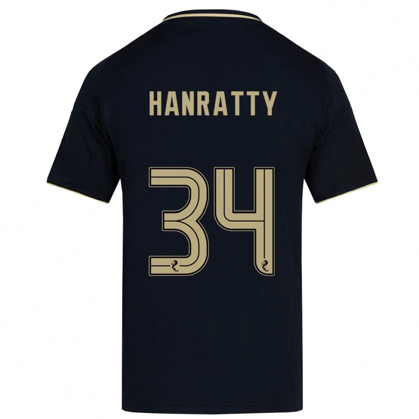 Danxen Criança Camisola Kevin Hanratty #34 Azul Marinho Dourado Alternativa 2025/26 Camisa