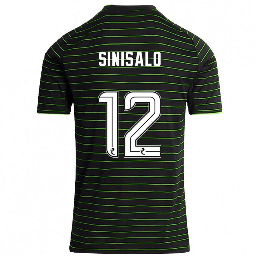 Danxen Criança Camisola Viljami Sinisalo #12 Preto Verde Alternativa 2025/26 Camisa