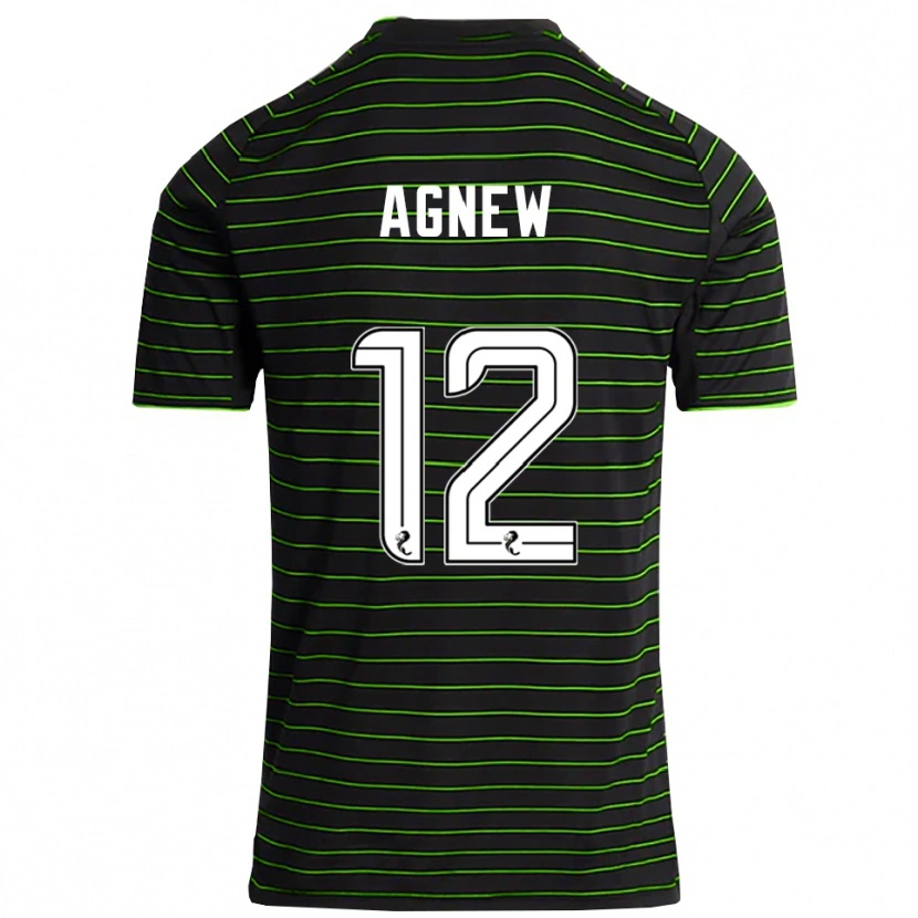 Danxen Criança Camisola Murphy Agnew #12 Preto Verde Alternativa 2025/26 Camisa
