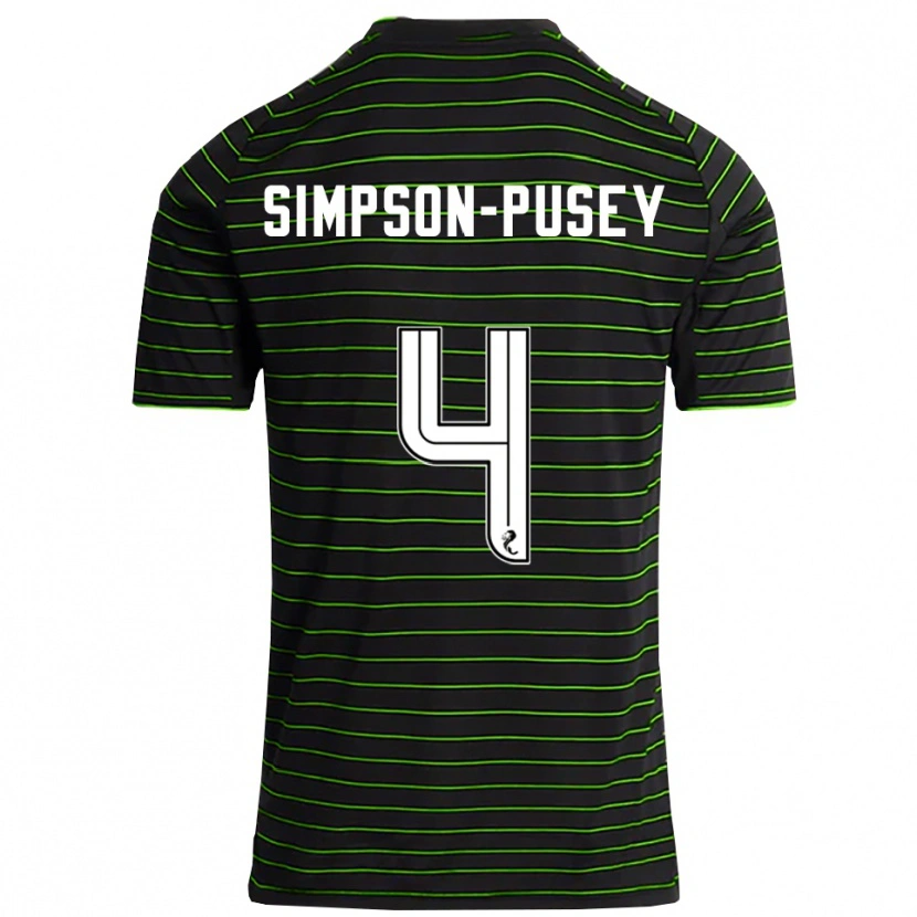 Danxen Criança Camisola Jahmai Simpson-Pusey #4 Preto Verde Alternativa 2025/26 Camisa
