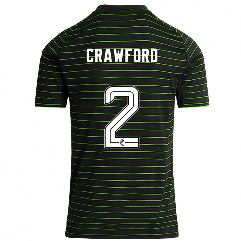 Danxen Criança Camisola Cole Crawford #2 Preto Verde Alternativa 2025/26 Camisa