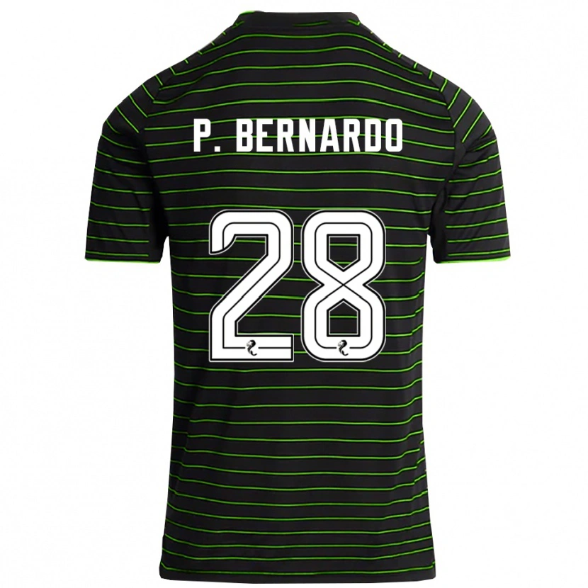 Danxen Criança Camisola Paulo Bernardo #28 Preto Verde Alternativa 2025/26 Camisa