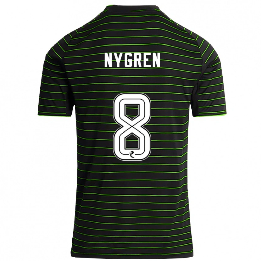 Danxen Criança Camisola Benjamin Nygren #8 Preto Verde Alternativa 2025/26 Camisa