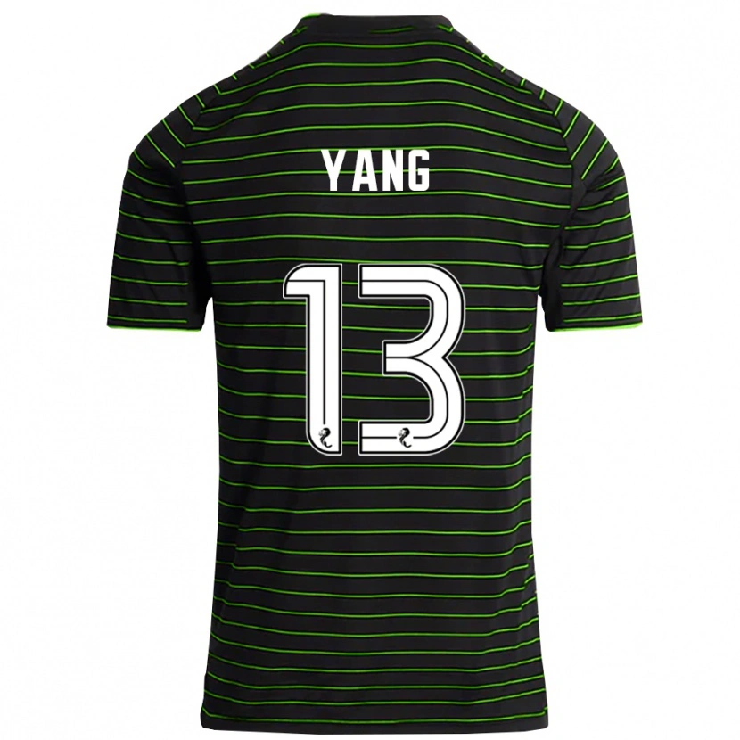 Danxen Criança Camisola Hyun-Jun Yang #13 Preto Verde Alternativa 2025/26 Camisa