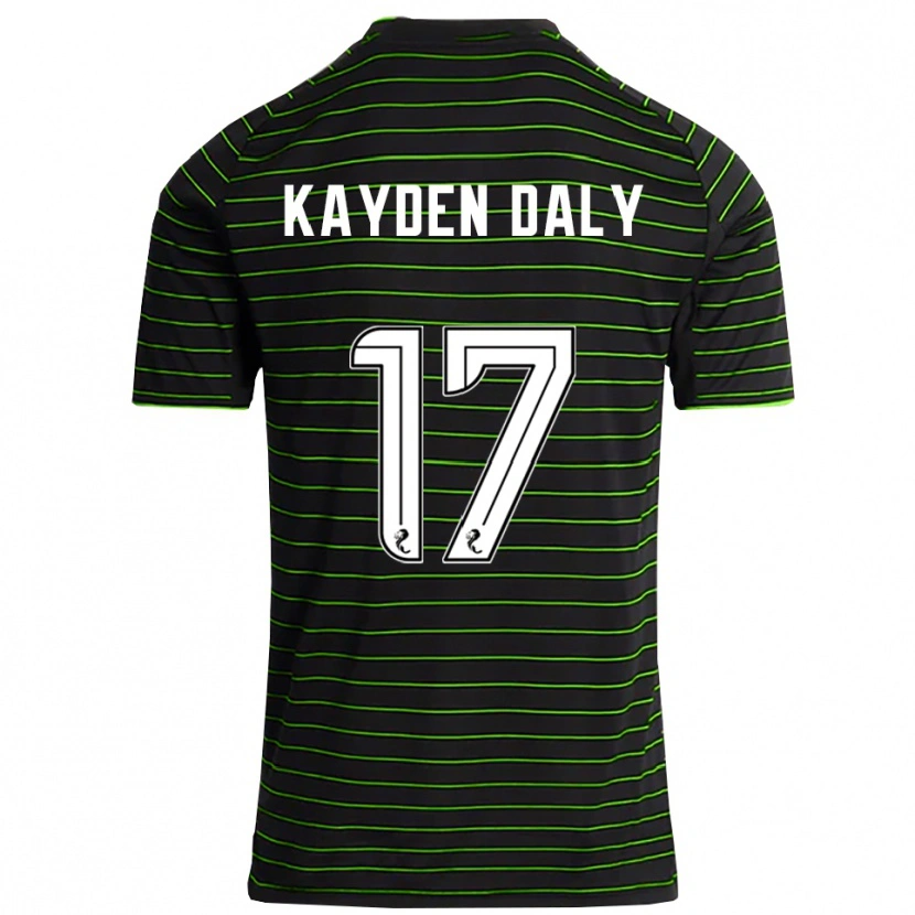 Danxen Criança Camisola Kayden Daly #17 Preto Verde Alternativa 2025/26 Camisa