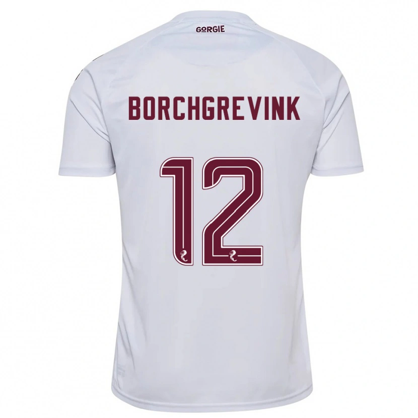 Danxen Criança Camisola Christian Borchgrevink #12 Branco Vinho Alternativa 2025/26 Camisa