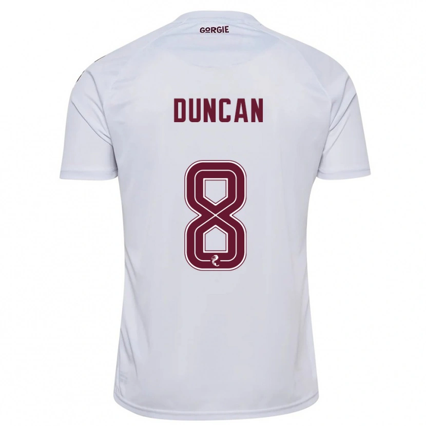 Danxen Criança Camisola Ryan Duncan #8 Branco Vinho Alternativa 2025/26 Camisa