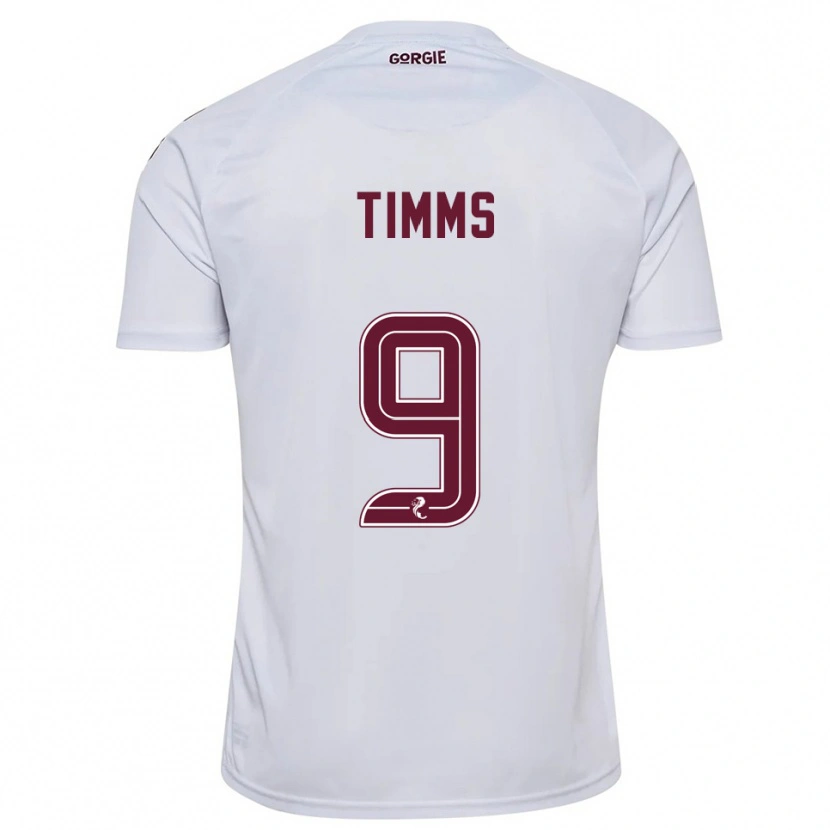 Danxen Criança Camisola Georgia Timms #9 Branco Vinho Alternativa 2025/26 Camisa