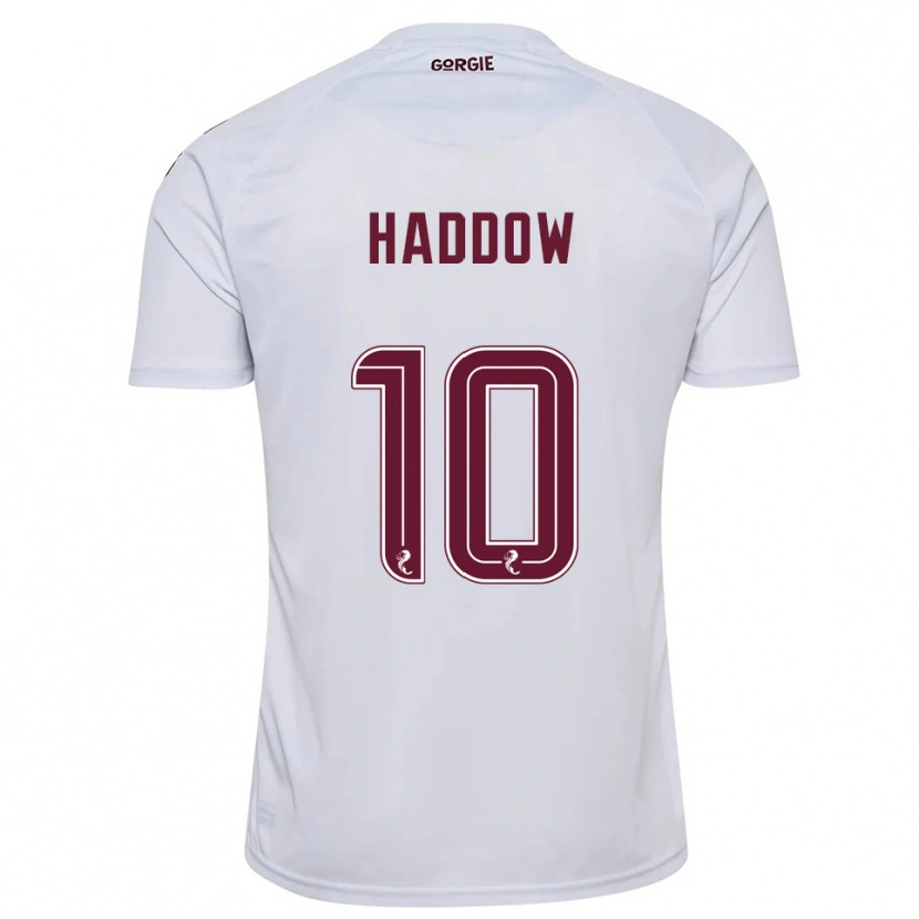 Danxen Criança Camisola Aiden Haddow #10 Branco Vinho Alternativa 2025/26 Camisa