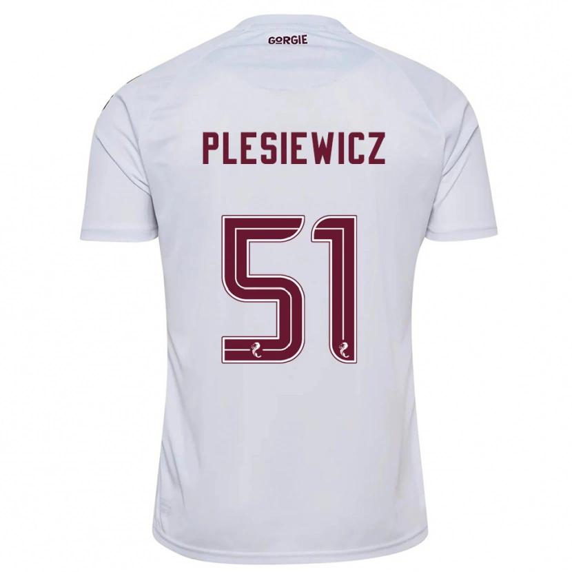 Danxen Criança Camisola Szymon Plesiewicz #51 Branco Vinho Alternativa 2025/26 Camisa