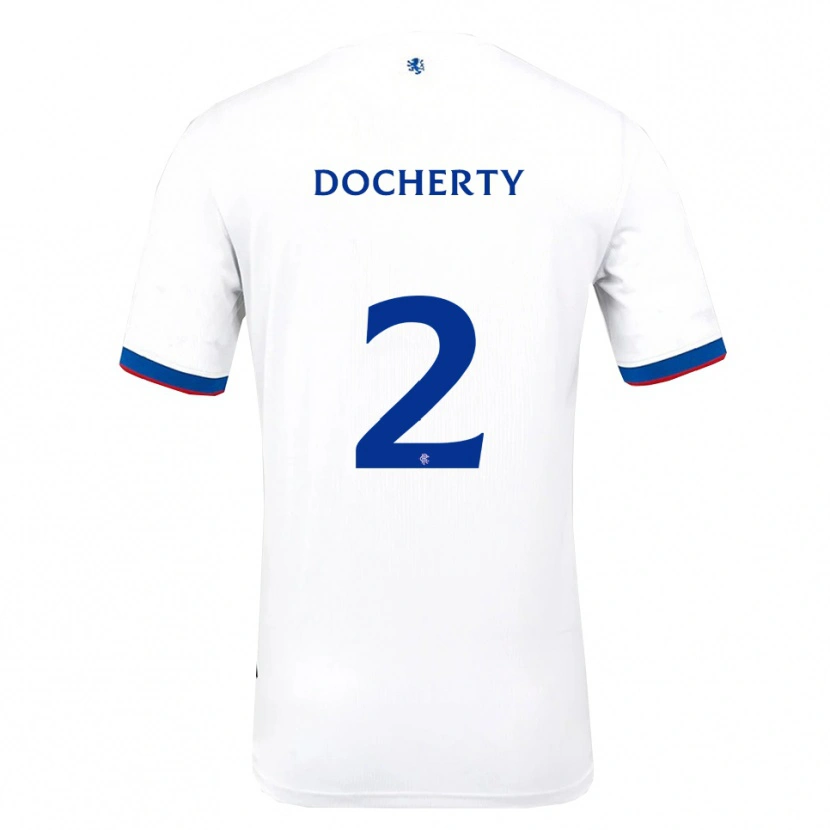 Danxen Criança Camisola Nicola Docherty #2 Branco Vermelho Azul Alternativa 2025/26 Camisa