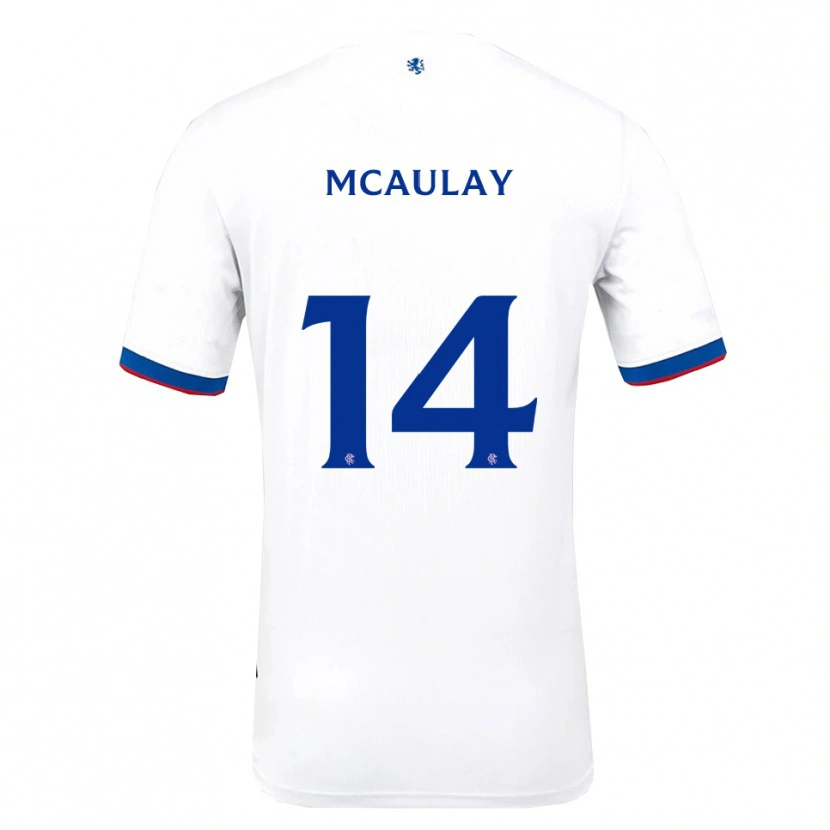 Danxen Criança Camisola Mia Mcaulay #14 Branco Vermelho Azul Alternativa 2025/26 Camisa