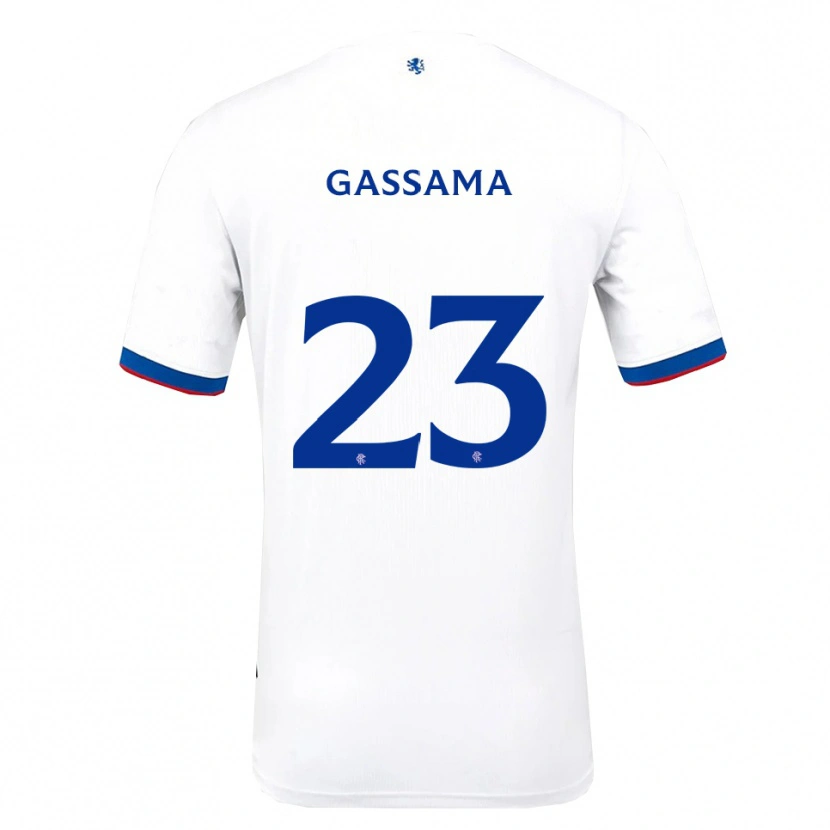 Danxen Criança Camisola Djeidi Gassama #23 Branco Vermelho Azul Alternativa 2025/26 Camisa