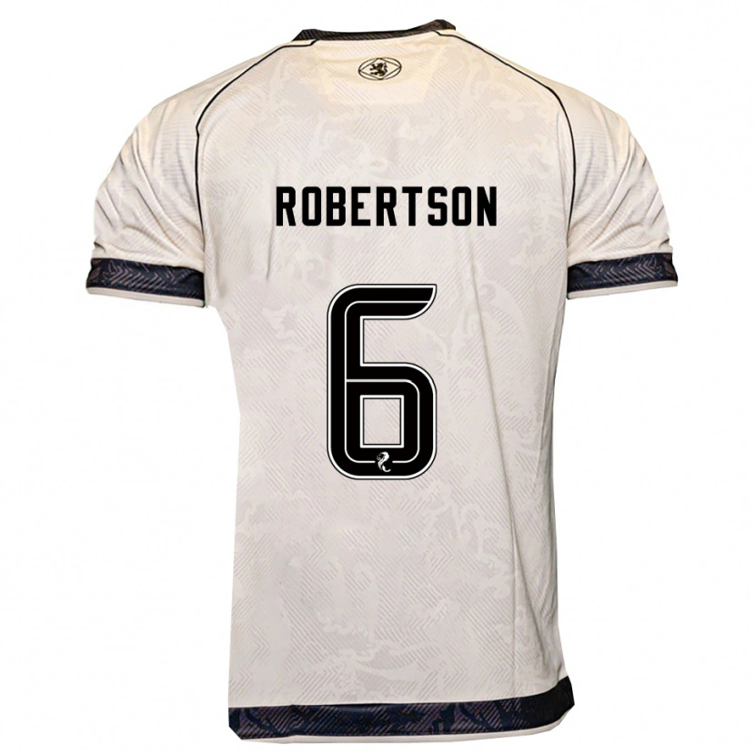 Danxen Criança Camisola Ashley Robertson #6 Branco Preto Alternativa 2025/26 Camisa