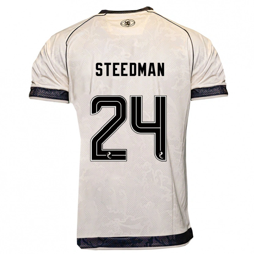 Danxen Criança Camisola Laura Steedman #24 Branco Preto Alternativa 2025/26 Camisa